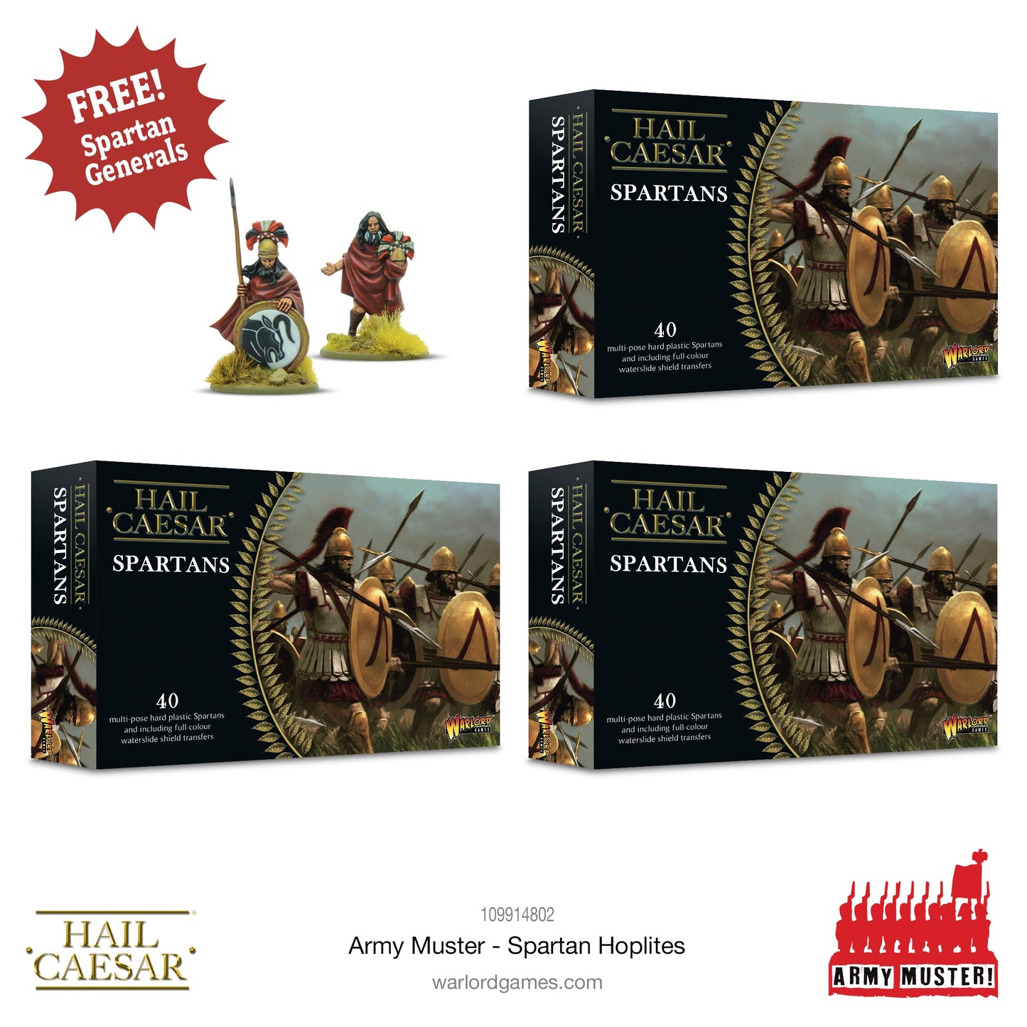 Hail Caesar: Army Muster: Spartan Hoplites