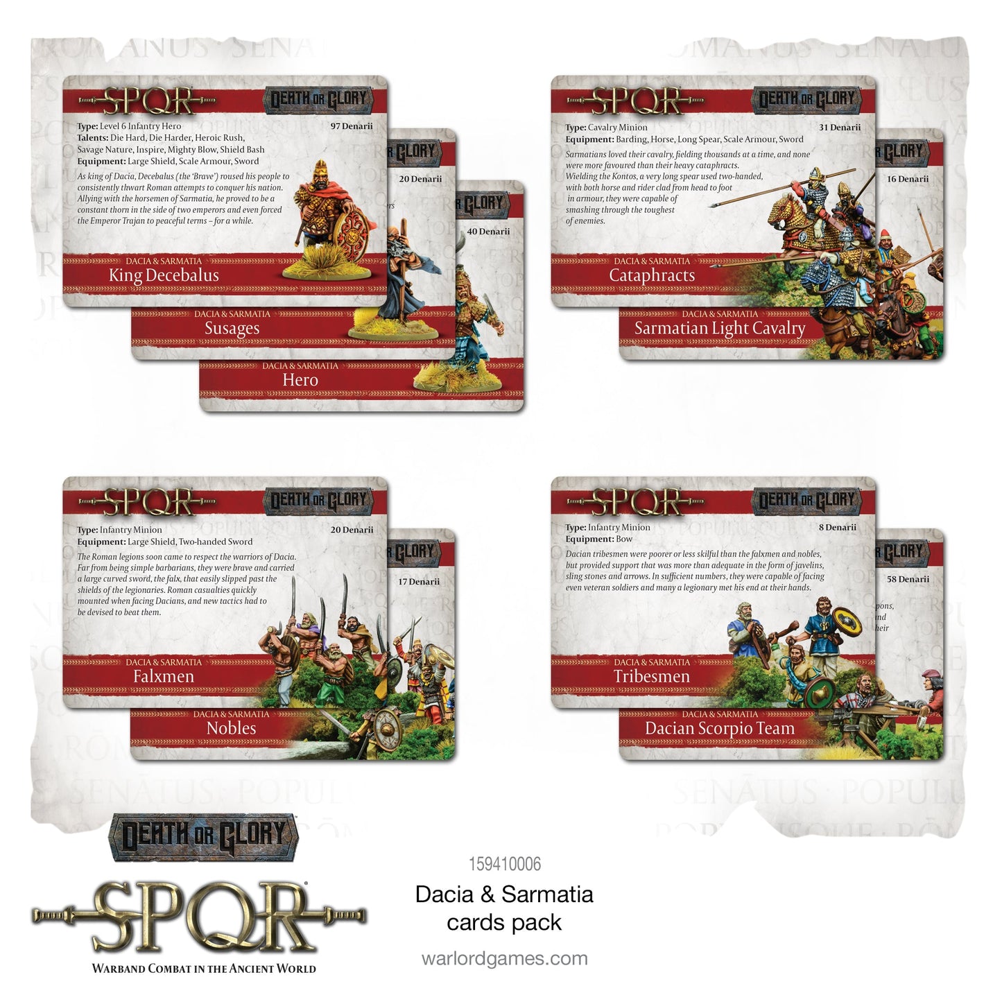 Hail Caesar: Enemies of Rome - Death or Glory: SPQR Dacia & Sarmatia cards pack