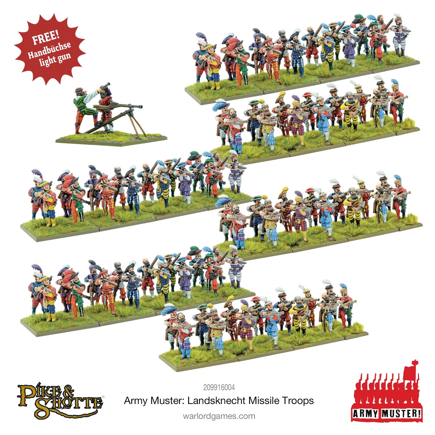 Pike & Shotte: Italian Wars 1494-1559 - Army Muster - Landsknecht Missile Troops