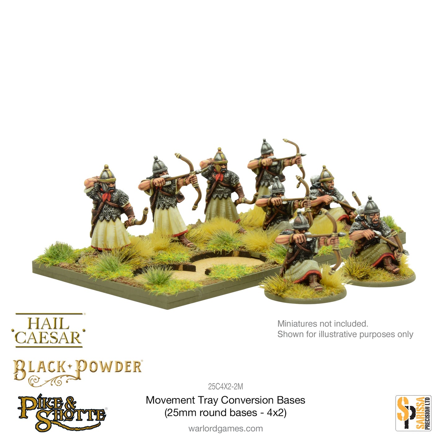Pike & Shotte: Movement Tray Conversion Bases (25mm round bases - 4x2)