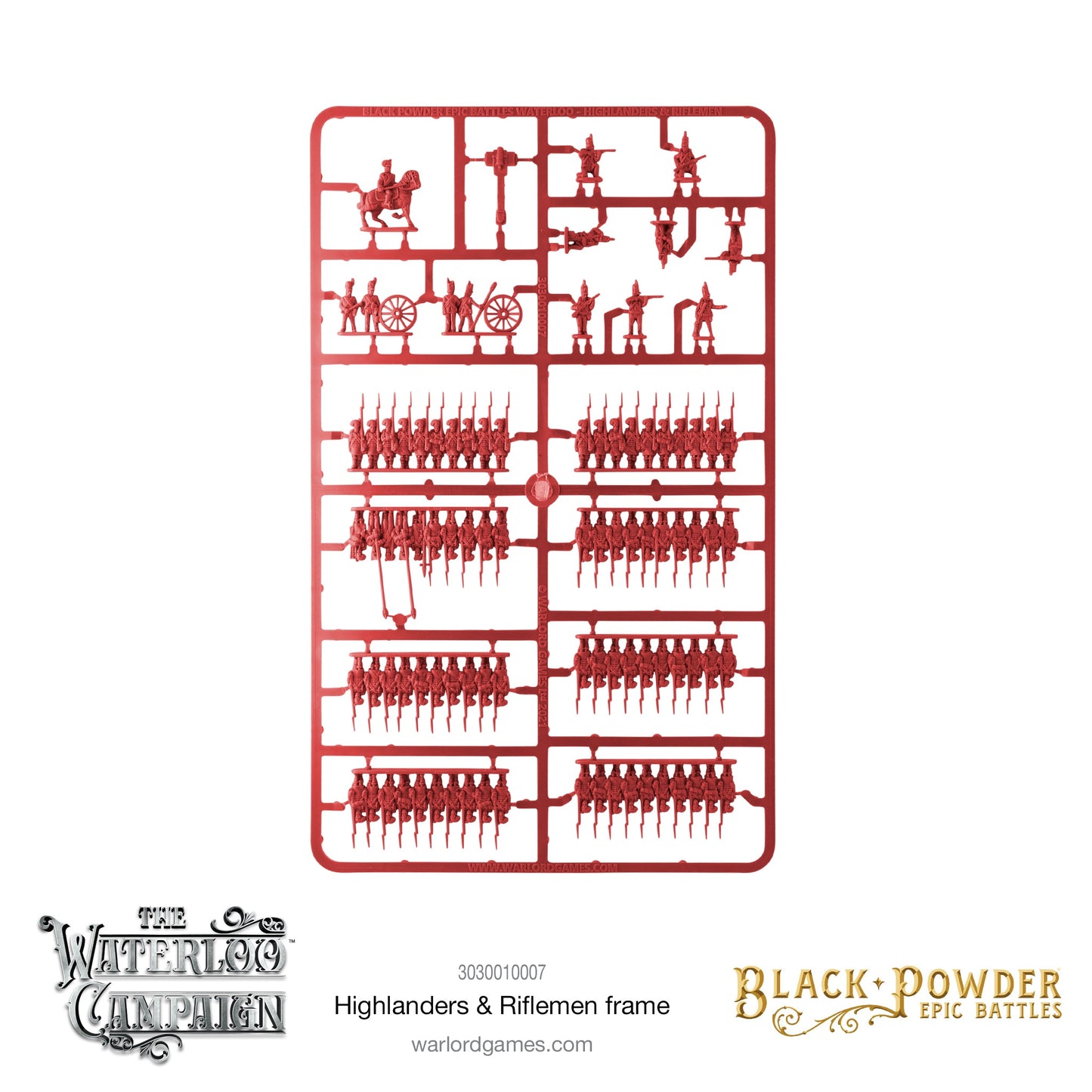 Black Powder: British - Battles Waterloo - Highlanders & Riflemen Sprue