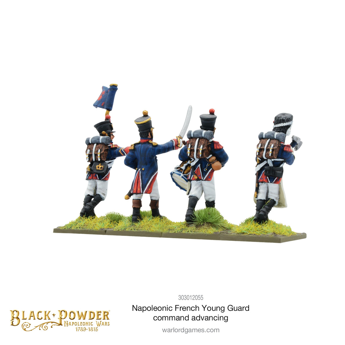 Black Powder: French - Napoleonic French Young Guard Command advancing