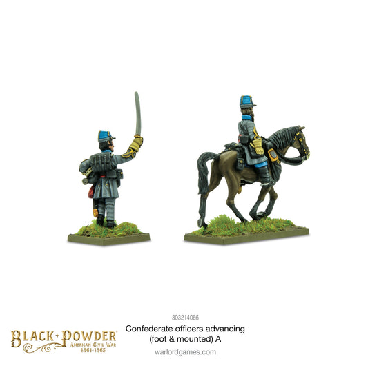 Black Powder: Confederate Officers advancing (foot & mounted) A