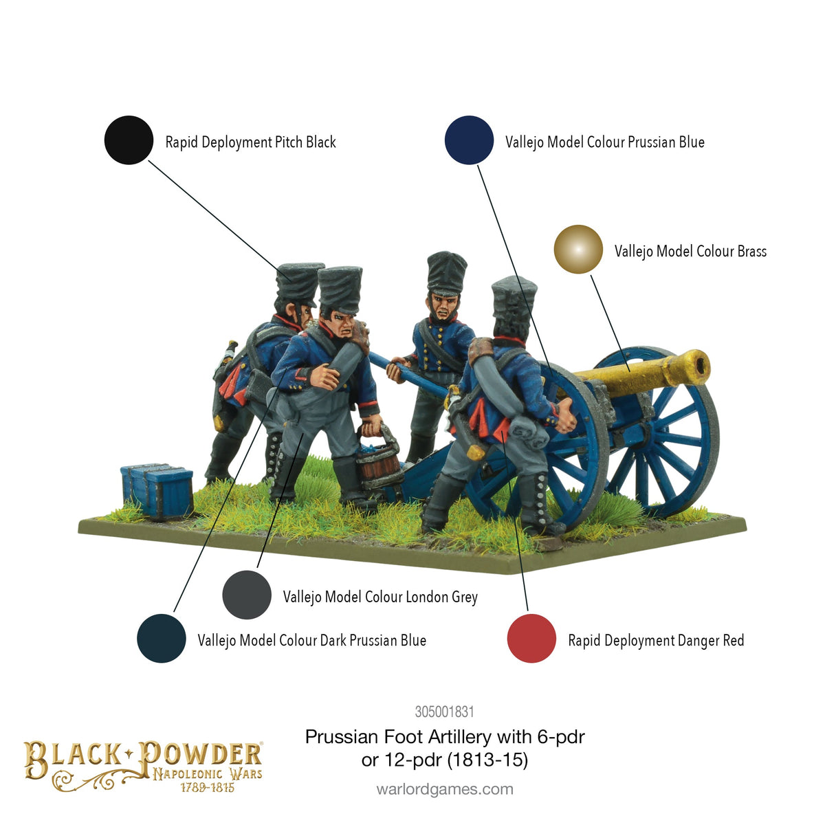 Black Powder: Prussians - Napoleonic Prussian Foot Artillery with 6- or 12-pdr (1813-15)