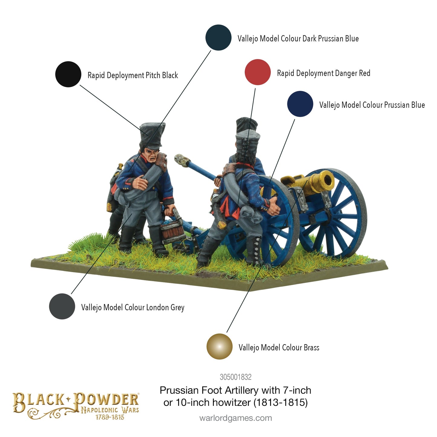 Black Powder: Prussians - Napoleonic Prussian Foot Artillery with 7 or 10-inch Howitzer (1813-1815)