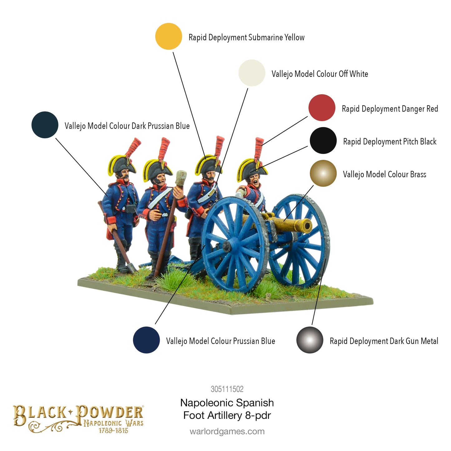 Black Powder: Napoleonic Spanish foot artillery 8-pdr