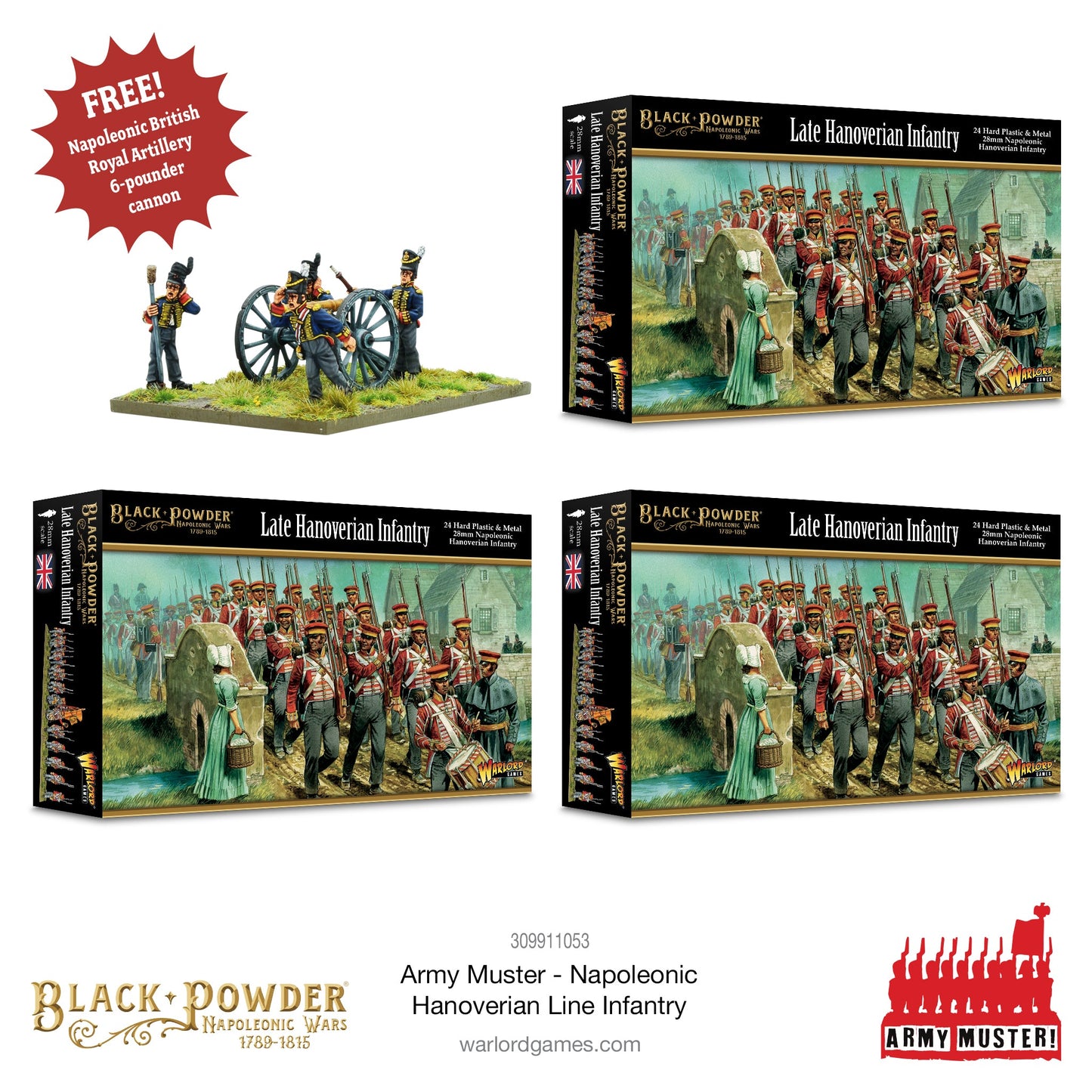Black Powder: British - Army Muster: Napoleonic Hanoverian Line Infantry