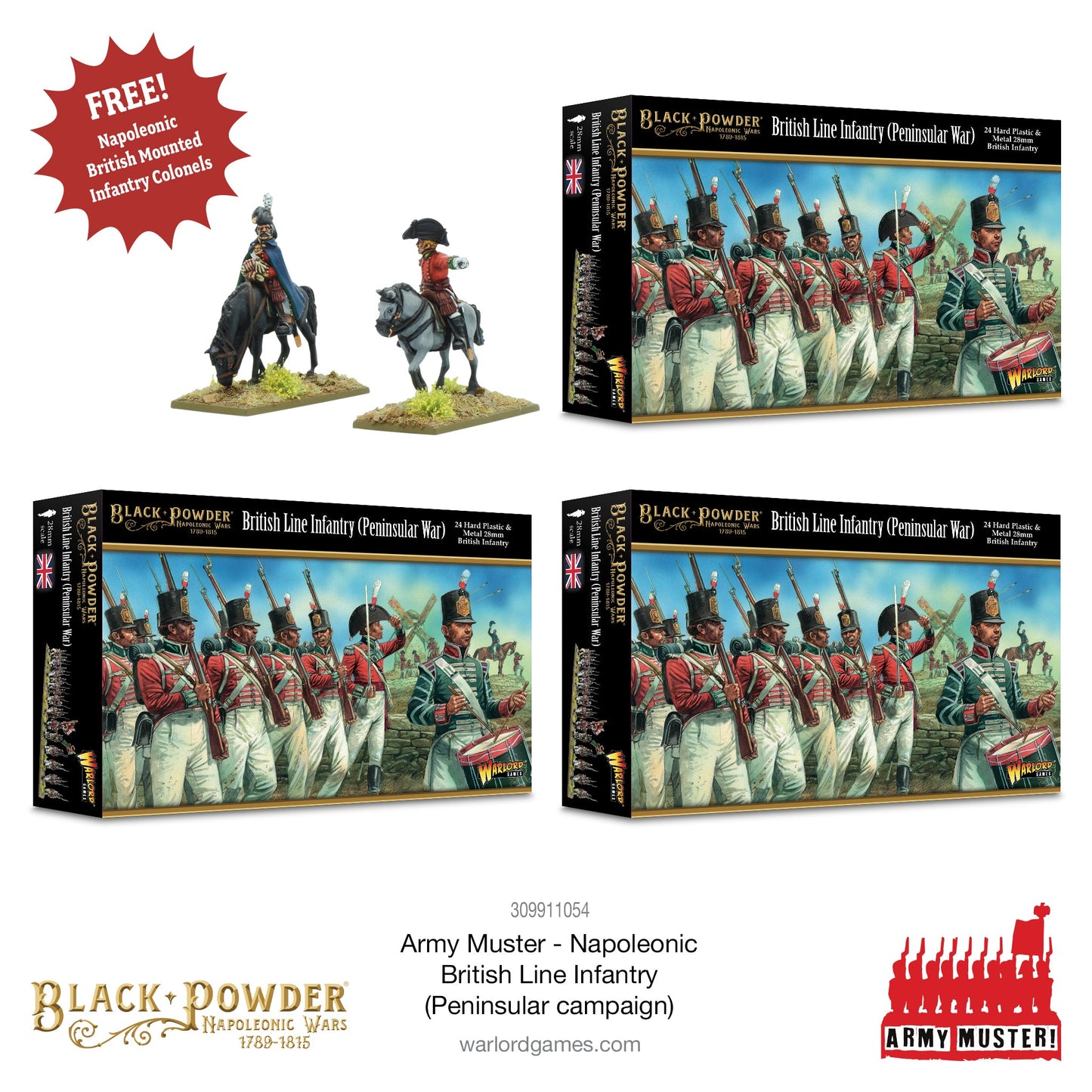 Black Powder: British - Army Muster: Napoleonic British Line Infantry (Peninsular Campaign)