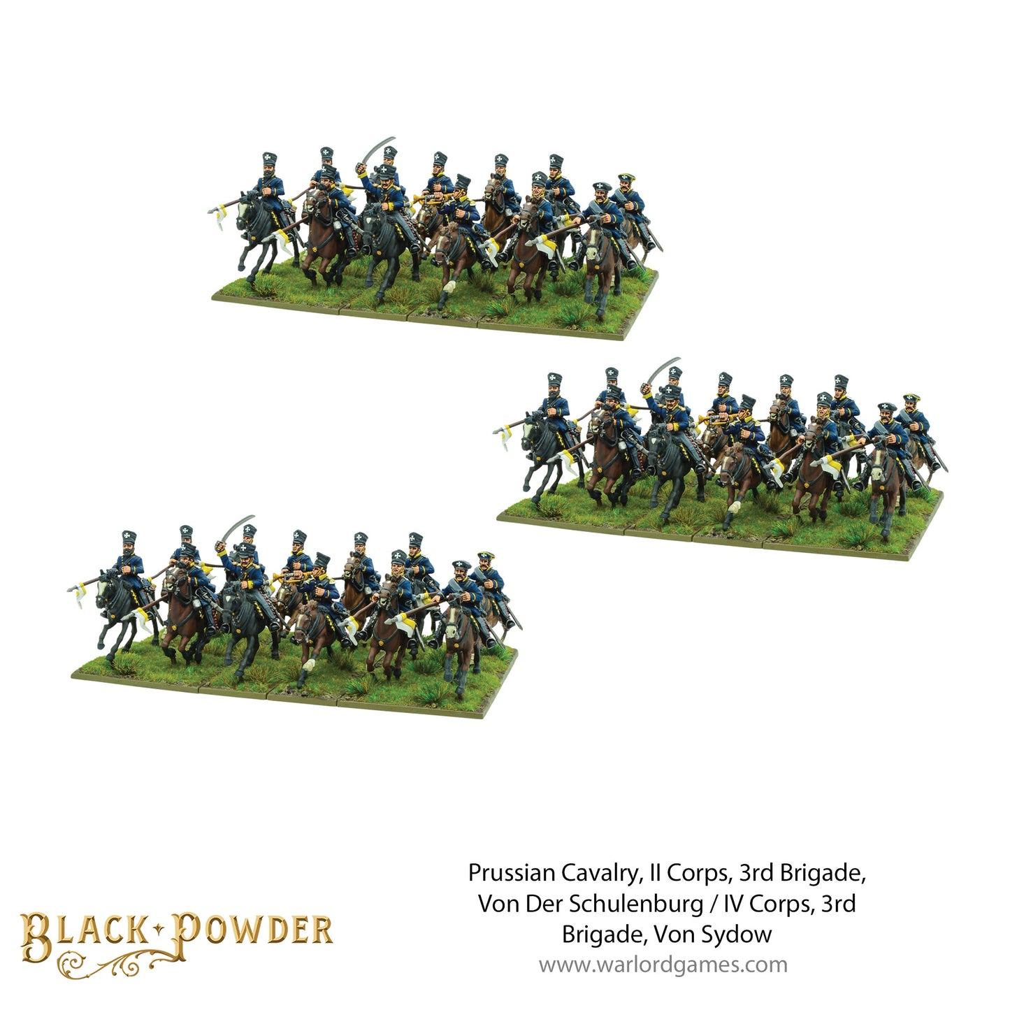 Black Powder: Prussians - Prussian Cavalry, II Corps, 3rd Brigade, Von Der Schulenburg / IV Corps, 3rd Brigade, Von Sydow