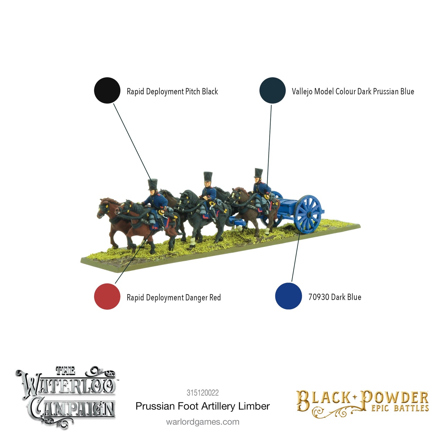 Epic Battles: Waterloo - Battles: Napoleonic Prussian Foot Artillery Limber