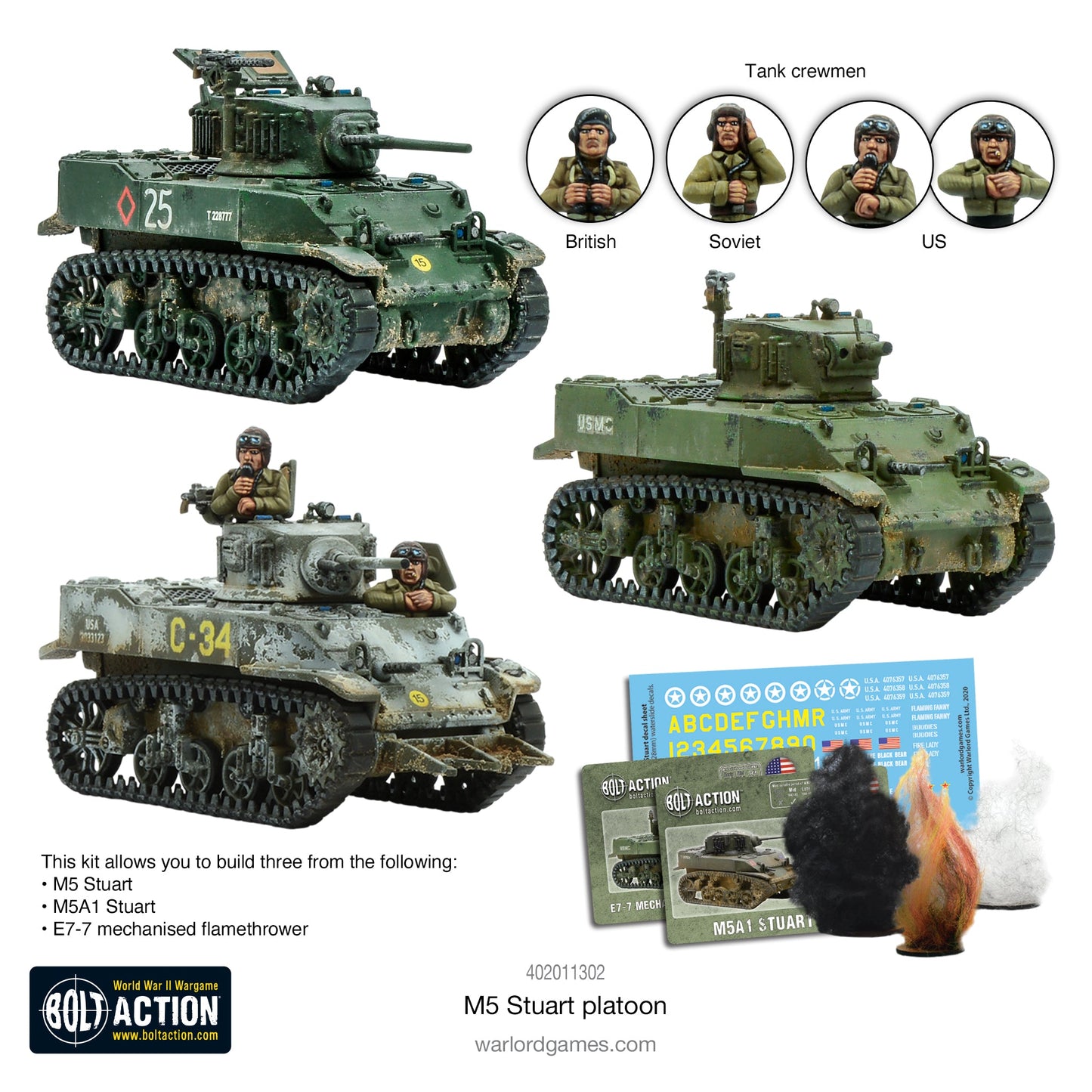 Achtung Panzer!: British Tanks - M5 Stuart Platoon