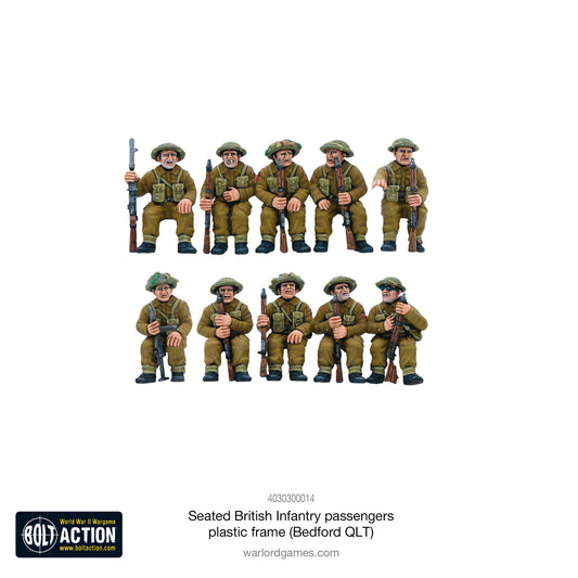 Bolt Action: Seated British Infantry Passengers Plastic Sprue (Bedford QLT)