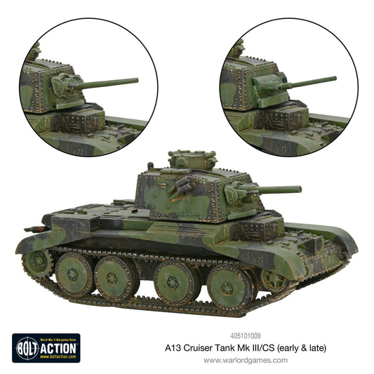 Bolt Action: A13 cruiser tank Mk III/CS (early & late)