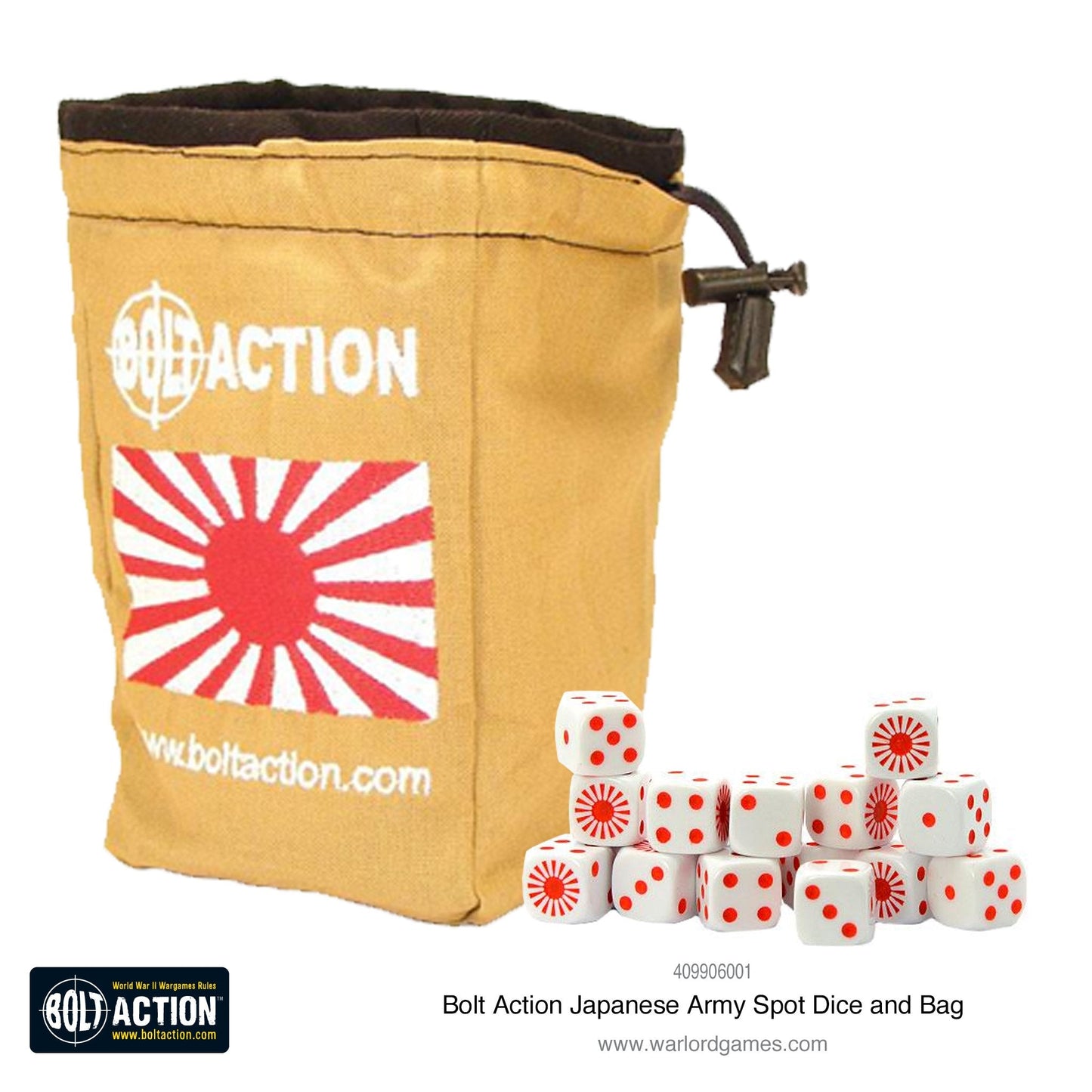 Bolt Action: Japan - Japanese Army D6 and dice bag