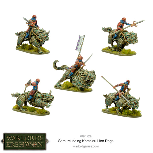 Warlords of Erehwon: Samurai - Samurai riding Komainu Lion Dogs