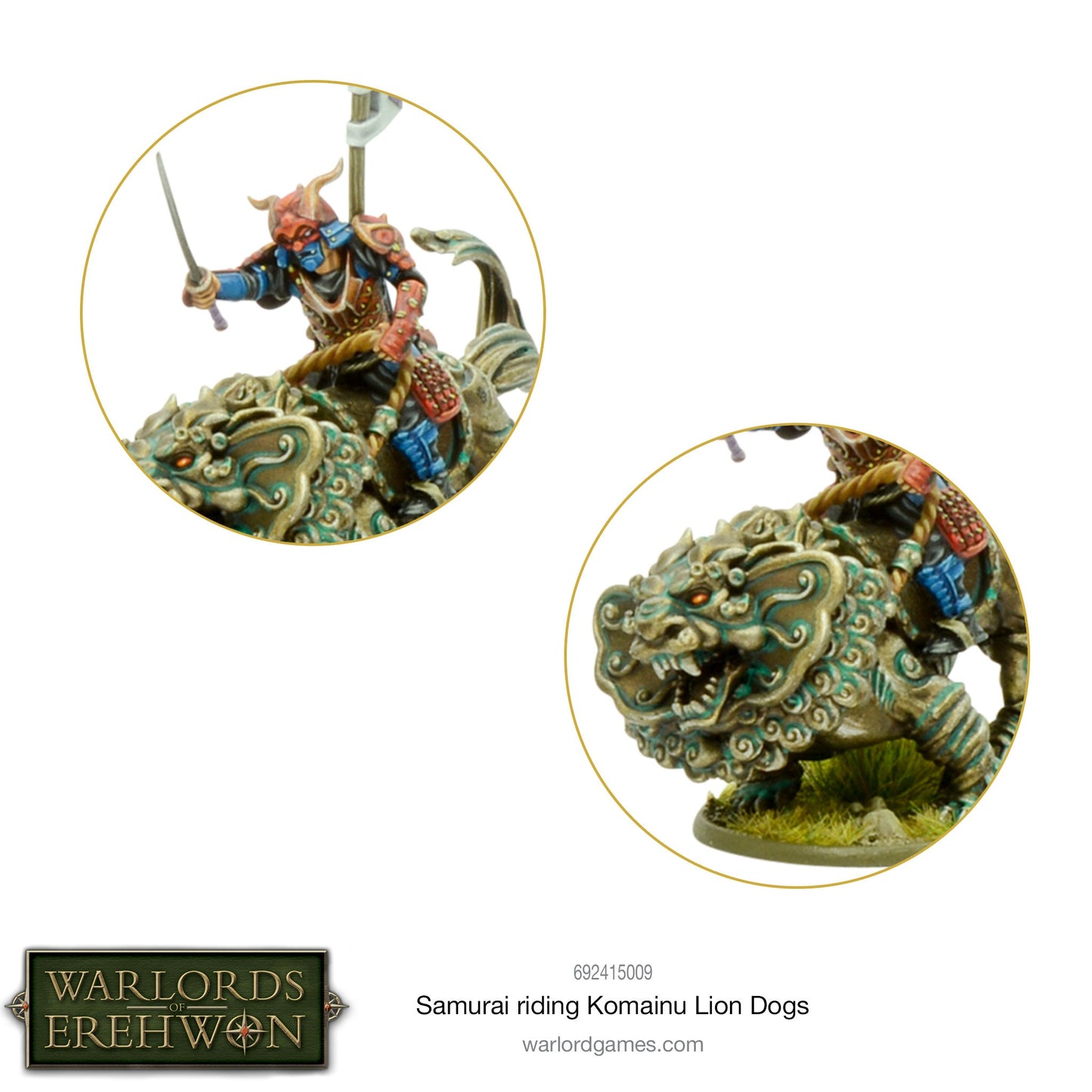 Warlords of Erehwon: Samurai - Samurai riding Komainu Lion Dogs
