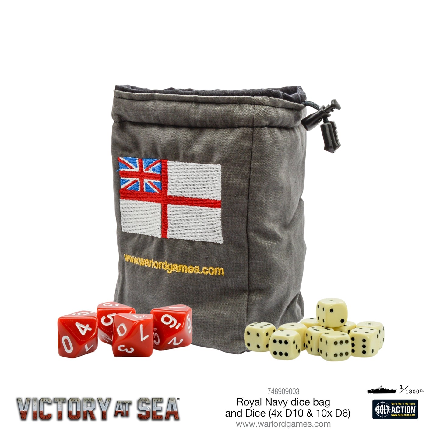 Victory at Sea: Royal Navy - Royal Navy Dice and Dice Bag