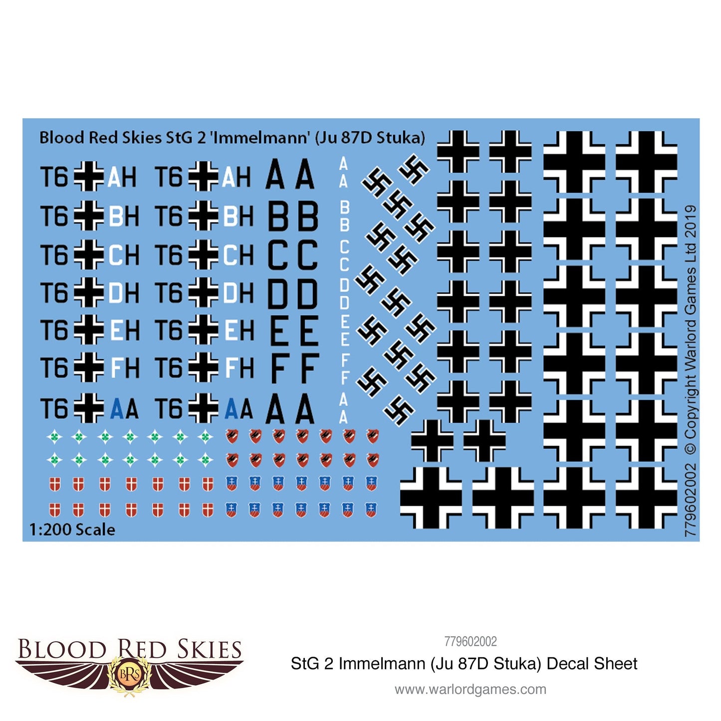Blood Red Skies: Luftwaffe - StG 2 Immelmann (Ju 87D Stuka) decal sheet