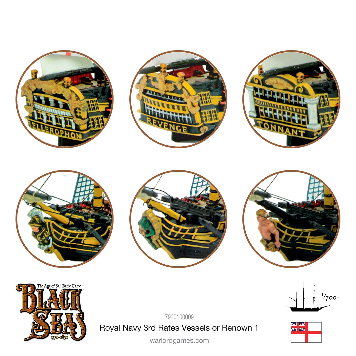 Black Seas: Royal Navy - Royal Navy 3rd Rates Named ships Pack 1