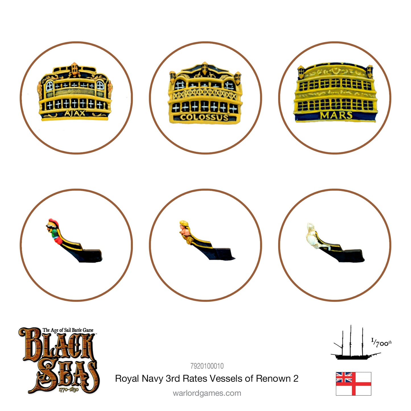 Black Seas: Royal Navy - Royal Navy 3rd Rates Named ships Pack 2
