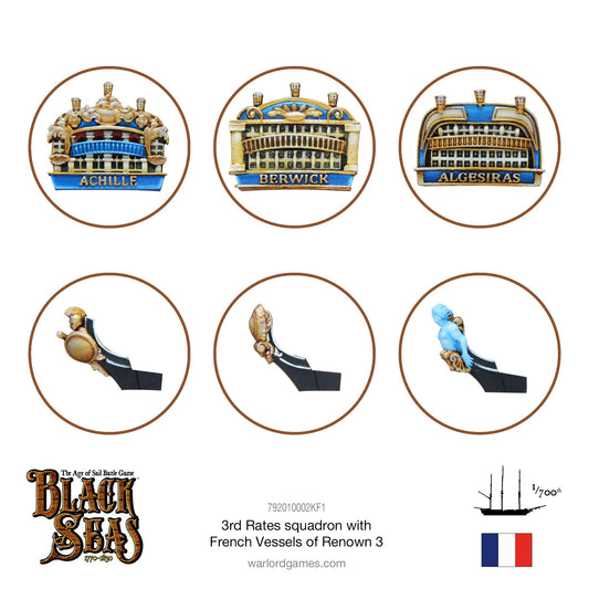 Black Seas: French Navy - 3rd Rates Squadron with French Vessels of Renown 3