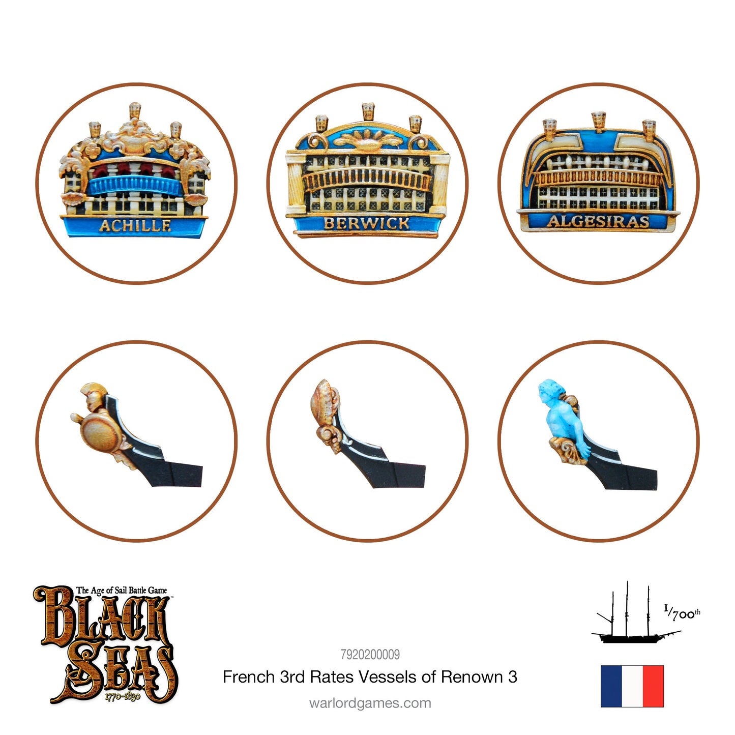 Black Seas: French Navy - French 3rd Rates Named ships Pack 3