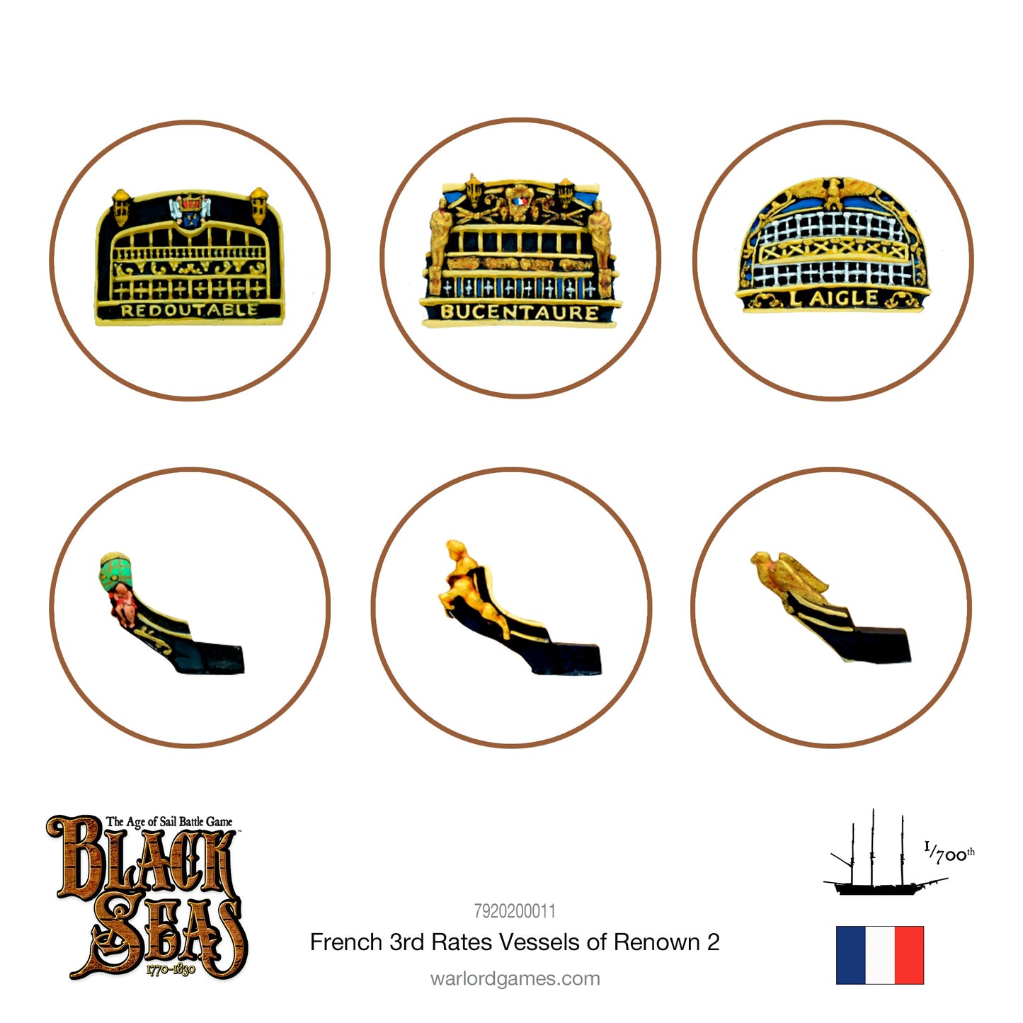 Black Seas: French Navy - French 3rd Rates Named ships Pack 2