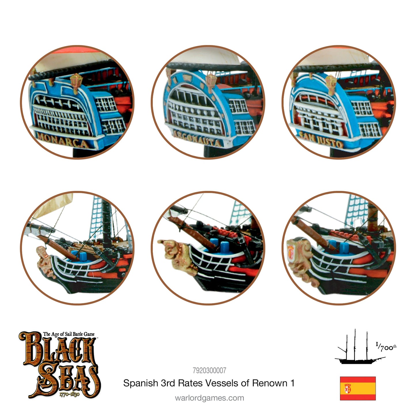 Black Seas: Spanish 3rd Rates Named ships Pack 1