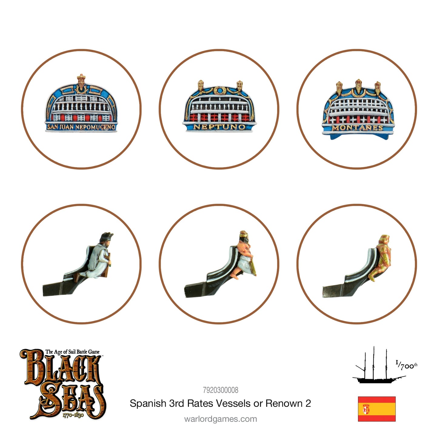 Black Seas: Spanish 3rd Rates Named ships Pack 2