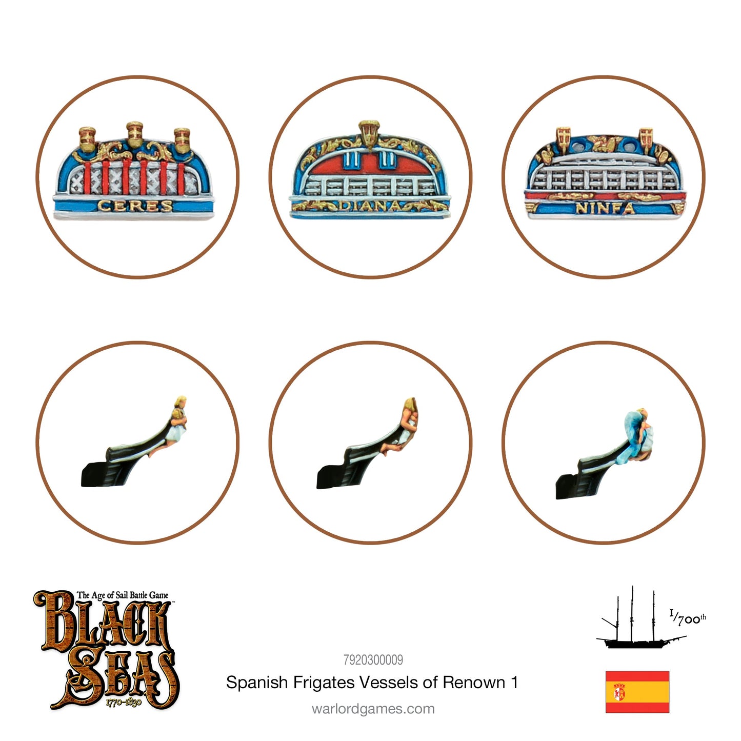 Black Seas: Spanish Frigates Named ships Pack 1