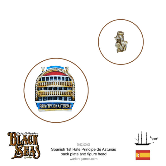 Black Seas: 1st Rate with Principe de Asturias back plate and figure head