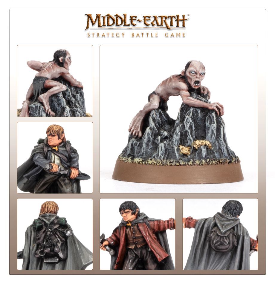 Frodo Baggins™, Samwise Gamgee™ and Gollum™ in Emyn Muil