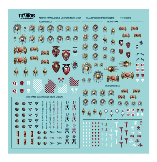 Adeptus Titanicus Legio Mortis Transfer Sheet