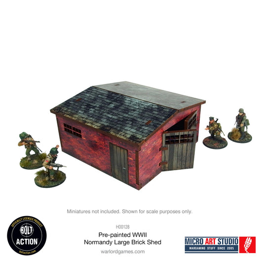 Achtung Panzer!: Pre-painted WW2 Normandy Large Brick Shed