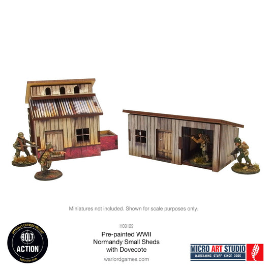 Achtung Panzer!: Pre-painted WW2 Normandy Small Sheds with Dovecote