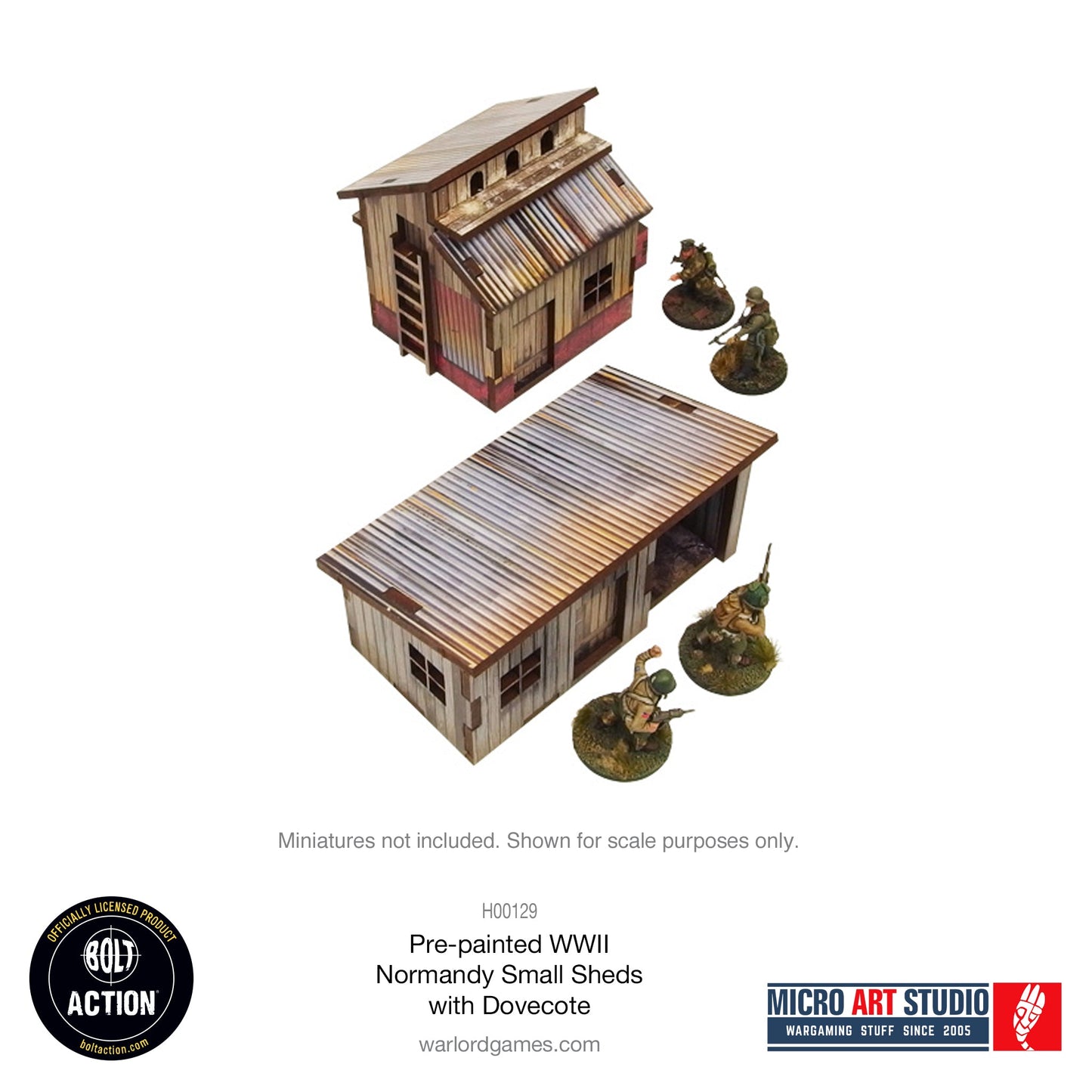 Achtung Panzer!: Pre-painted WW2 Normandy Small Sheds with Dovecote