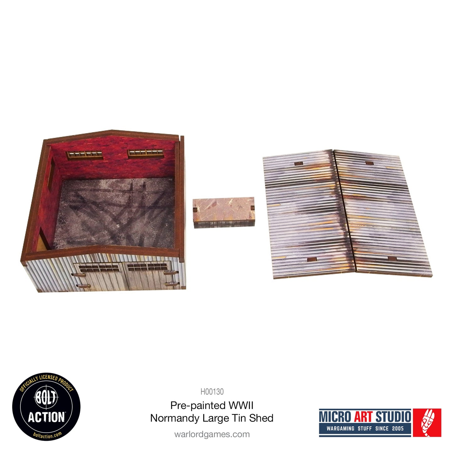 Achtung Panzer!: Pre-painted WW2 Normandy Large Tin Shed