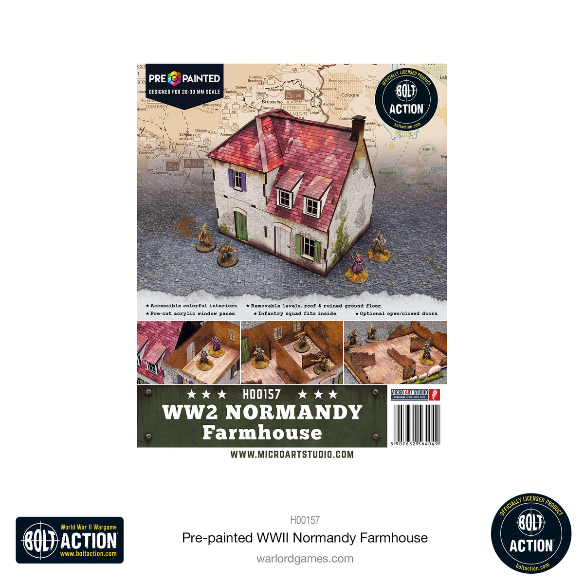 Achtung Panzer!: Pre-painted WWII Normandy Farmhouse