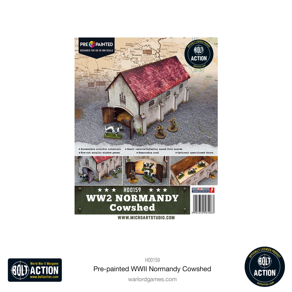 Achtung Panzer!: Pre-painted WWII Normandy Cowshed
