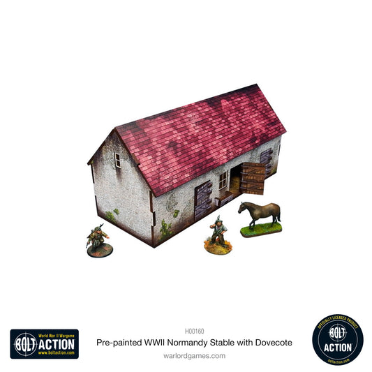 Achtung Panzer!: Pre-painted WWII Normandy Stable with Dovecote