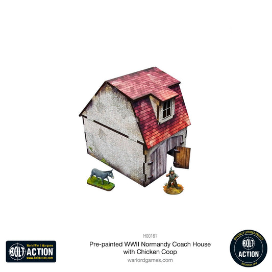 Achtung Panzer!: Pre-painted WWII Normandy Coach House with Chicken Coop