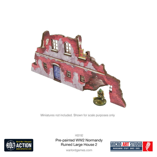 Achtung Panzer!: Pre-Painted WW2 Normandy Ruined Large House 2
