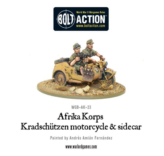 Bolt Action: German - Afrika Korps Kradschutzen motorcycle and sidecar