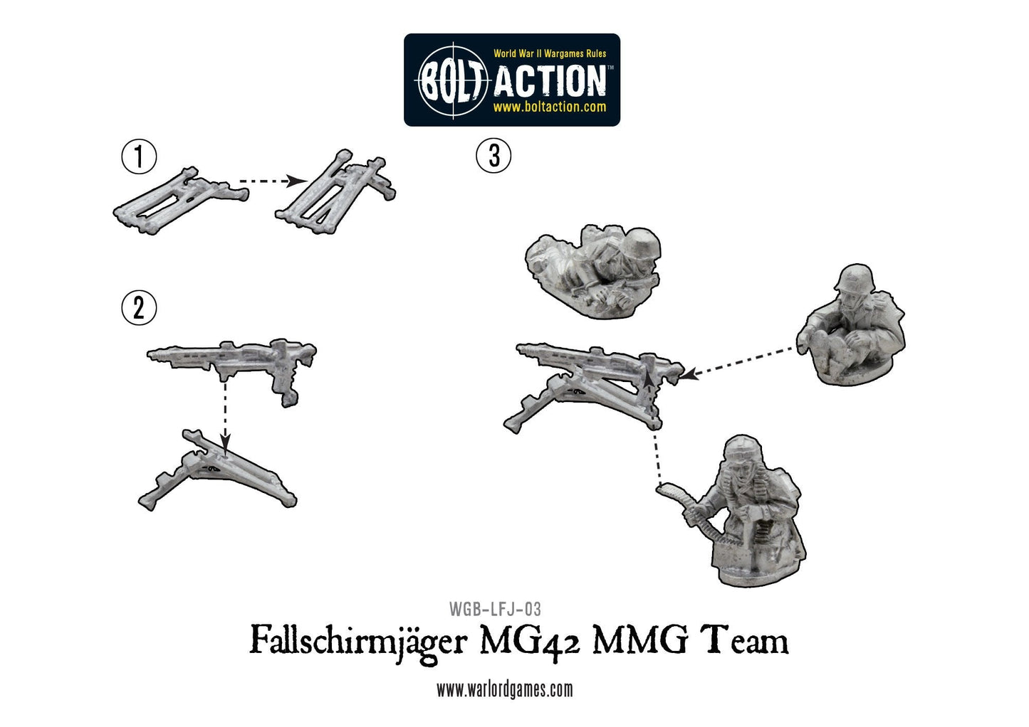 Bolt Action: German - Fallschirmjager MG42 MMG team (1943-45)