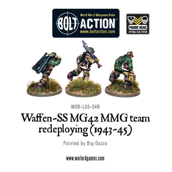 Bolt Action: German - Waffen-SS MG42 MMG team redeploying (1943-45)
