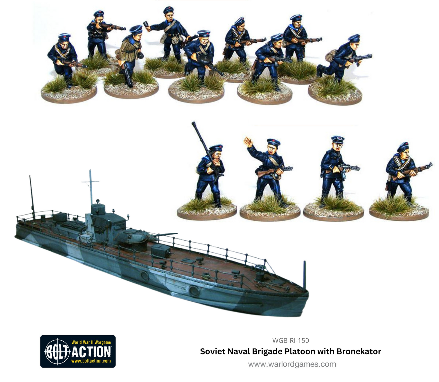 Bolt Action: Soviet Naval Brigade Platoon with Bronekator