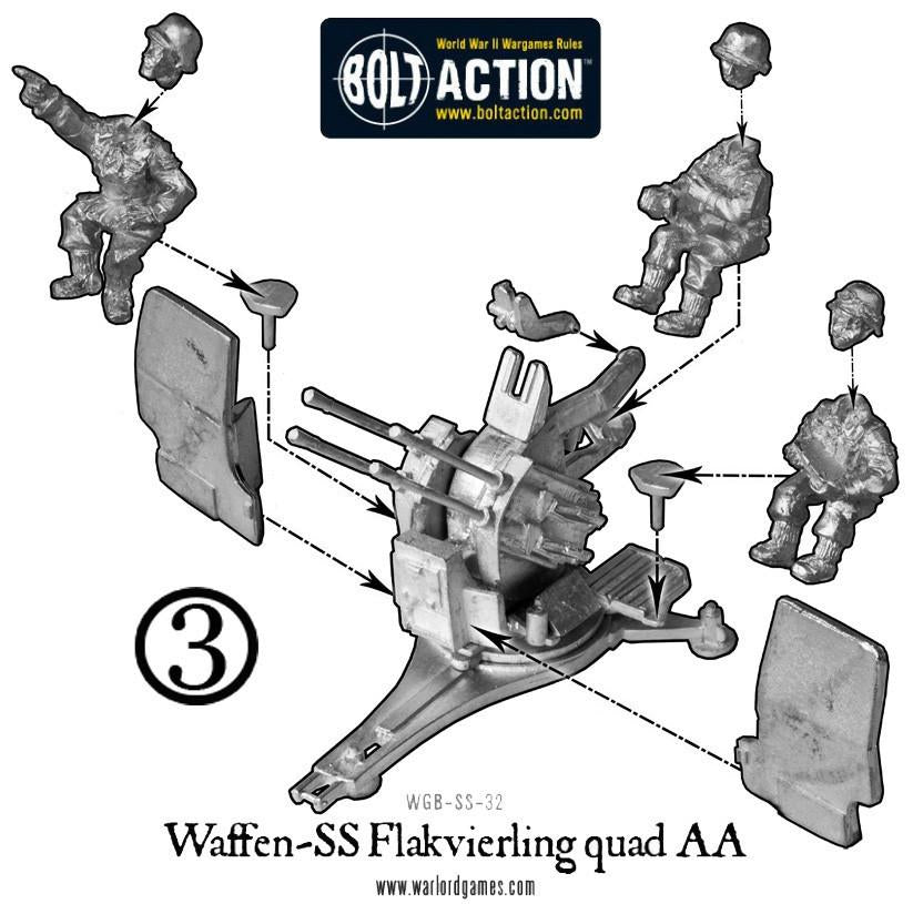 Bolt Action: German - Waffen-SS 20mm Flakvierling 38 AA-gun (1943-45)