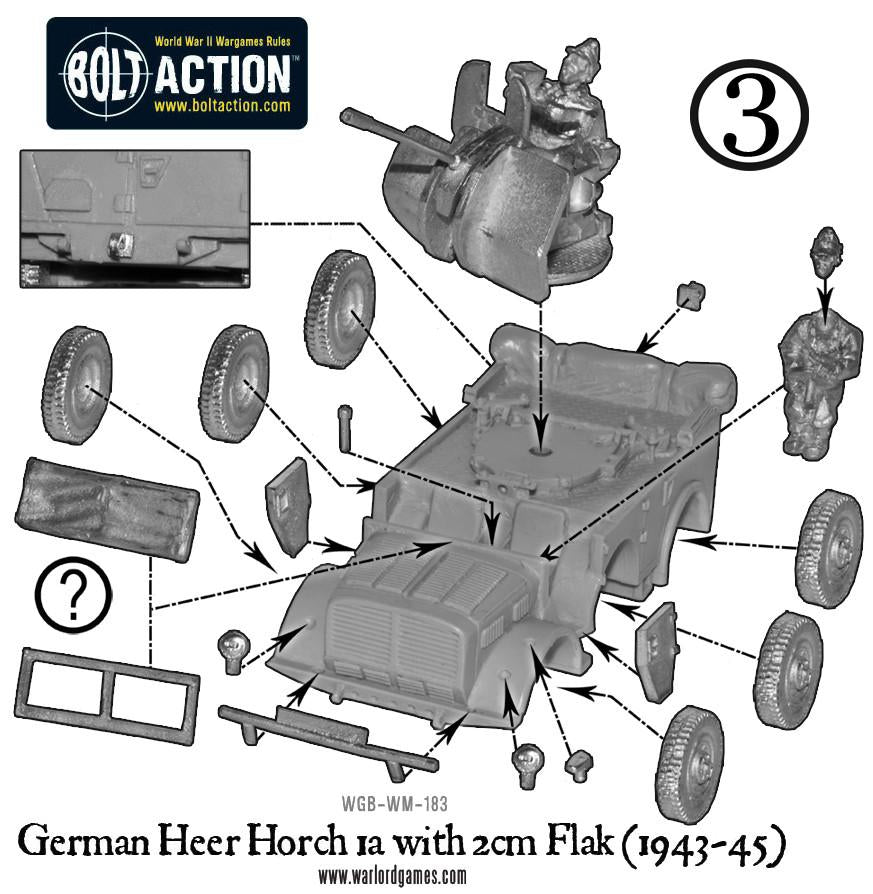 Bolt Action: German - Horch 1a with 2cm Flak (Heer 1943-45)