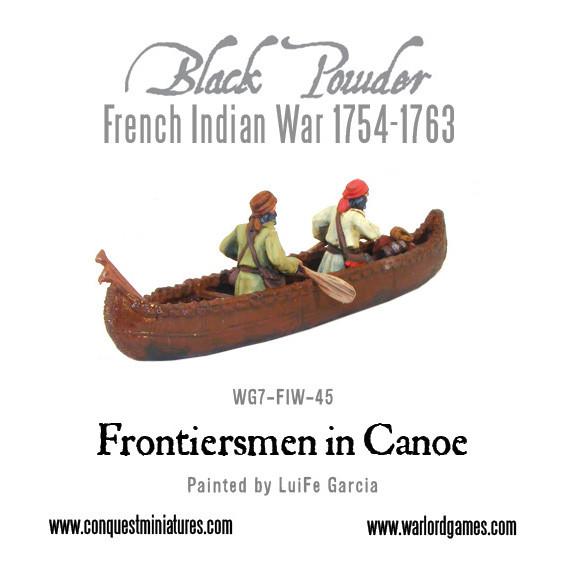 Black Powder: French-Indian War Frontiersmen in Canoe