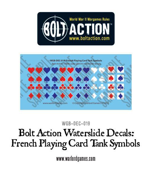 Bolt Action: French Playing Card tank symbols decal sheet